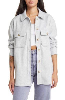 BP. Soft Oversize Shirt Jacket in Grey Heather