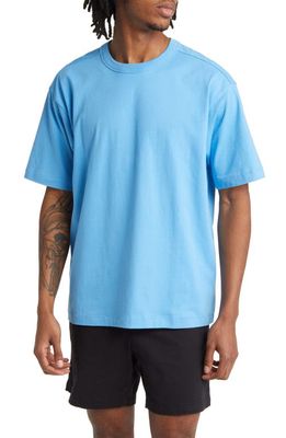 BP. Solid Cotton Crewneck T-Shirt in Blue Maya