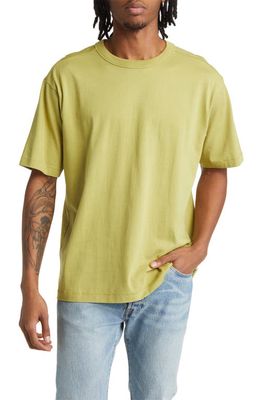 BP. Solid Cotton Crewneck T-Shirt in Olive Lentil