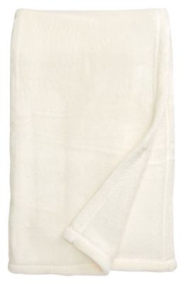 BP. Solid Plush Throw Blanket in Ivory