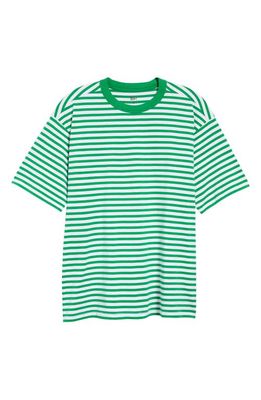 BP. Stripe Cotton Jersey Tee in Green Fern Stripe