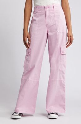 BP. Twill Wide Leg Cargo Pants in Purple Pastel at Nordstrom, Size 0