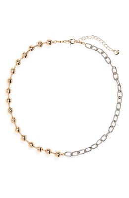 BP. Two-Tone Ball & Chain Necklace in Gold- Silver