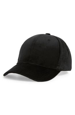 BP. Velveteen Baseball Cap in Black