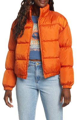BP. Water Resistant Puffer Jacket in Orange Burnt