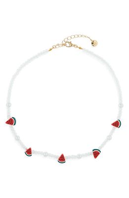 BP. Watermelon Slice Beaded Necklace in Clear Multi