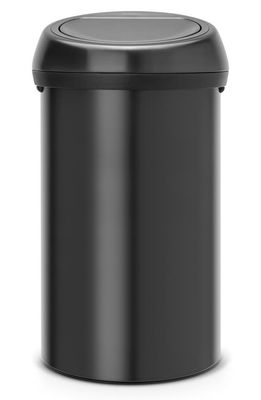 Brabantia Touch Top Extra Large 40-Liter Trash Can in Matte Black/Matte Black Lid