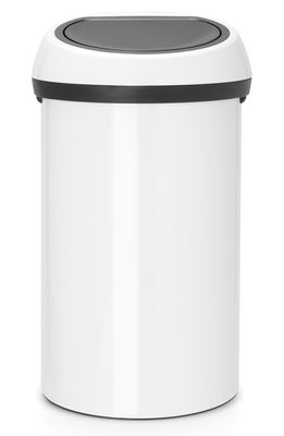 Brabantia Touch Top Extra Large 40-Liter Trash Can in White/White Lid