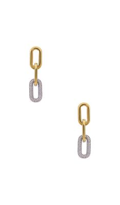 BRACHA Ella Gage Bling Earrings in Metallic Gold.