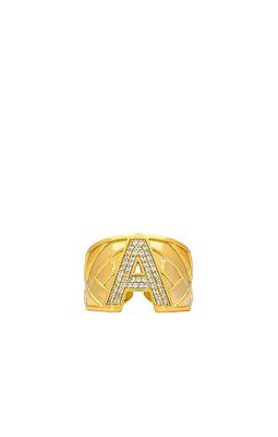 BRACHA Initial Band Ring in Metallic Gold