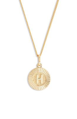 Bracha Initial Medallion Pendant Necklace in Gold - H