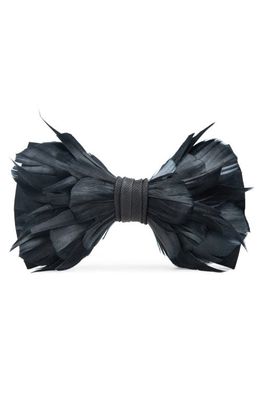 Brackish & Bell Rice Feather Bow Tie in Black