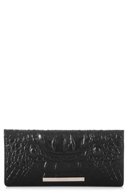 Brahmin 'Ady' Croc Embossed Continental Wallet in Black