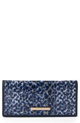 Brahmin 'Ady' Croc Embossed Continental Wallet in Navy 