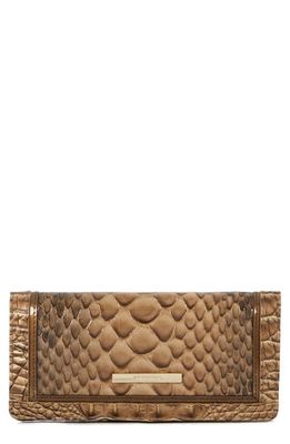 Brahmin Ady Croc Embossed Leather Continental Wallet in Macchiato