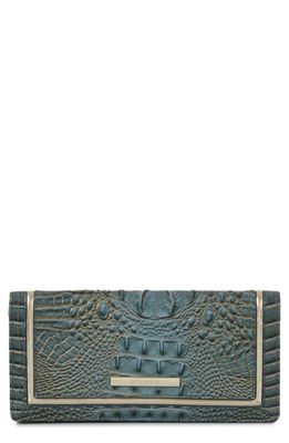 Brahmin Ady Croc Embossed Leather Wallet in Slate