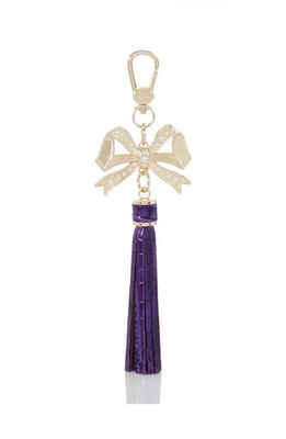 Brahmin Bow Tassel Charm in Royal Purple