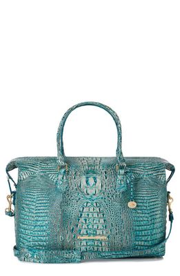 Brahmin Duxbury Croc Embossed Leather Weekend Bag in Mineral Blue