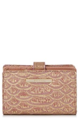 Brahmin Hannah Croc Embossed Leather Wallet in Cashmere Pink