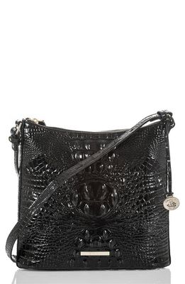 Brahmin Katie Croc Embossed Leather Crossbody Bag in Black Membourne