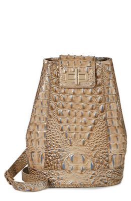 Brahmin Maddie Croc Embossed Leather Bucket Bag in Cliffside