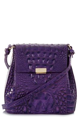 Brahmin Margo Croc Embossed Leather Crossbody Bag in Royal Purple