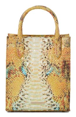 Brahmin Moira Croc Embossed Leather Tote in Sunny Viper