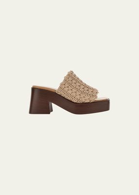 Braided Block-Heel Mule Sandals