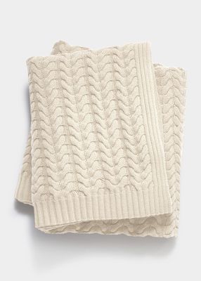 Braided Cable-Knit Throw Blanket