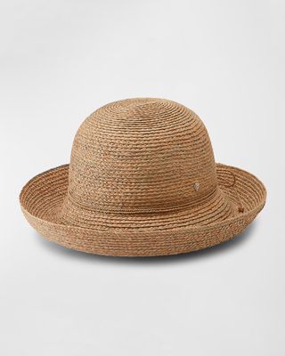 Braided Raffia Round Crown Small Brim Hat