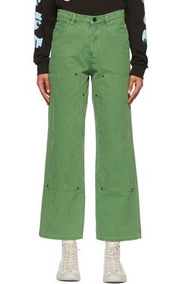 Brain Dead Green Cotton Trousers