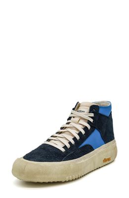 Brandblack Capo Distressed High Top Platform Sneaker in Navy/Light Blue