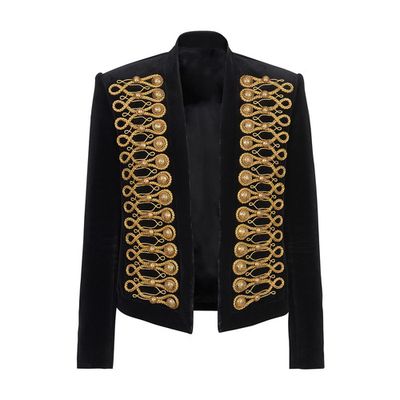 Brandebourg velvet spencer jacket