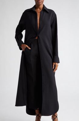 Brandon Maxwell The Isa Button-Up Maxi Shirt in Black