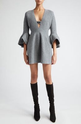 Brandon Maxwell The Leighton Knit Minidress in Melange Grey
