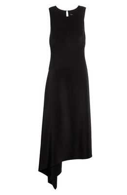 Brandon Maxwell The Marla Asymmetric Sleeveless Silk Dress in Black