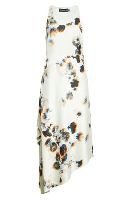 Brandon Maxwell The Marla Floral Asymmetric Dress in Ivory Kaleidoscope
