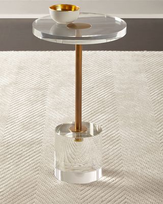Brass and Acrylic Martini Side Table