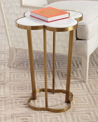 Brass Clover Side Table