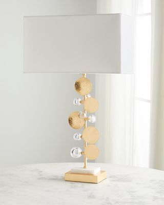 Brass Papyrus Leaf Table Lamp