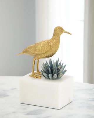 Brass Seagull and Cyanite Sculpture I