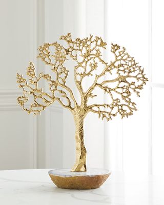 Brass Tree on Crystal Sculpture