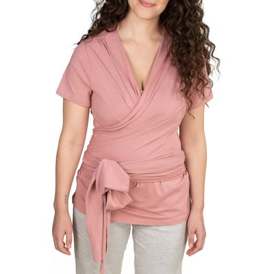 Bravado Designs Skin-to-Skin Postparum Wrap Top in Roseclay 