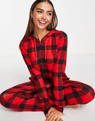 Brave Soul all-in-one in red and black check