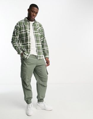 Brave Soul cotton plaid shirt in green