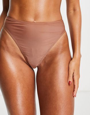 Brave Soul high waist bikini bottoms in brown