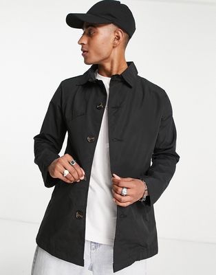 Brave Soul lightweight trench in black