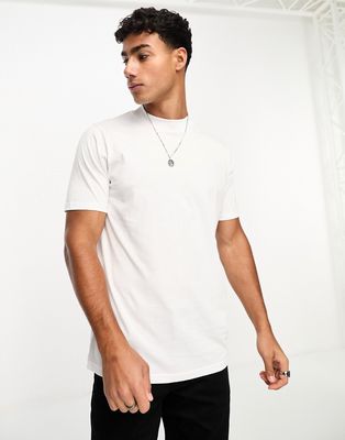 Brave Soul mock neck t-shirt in white