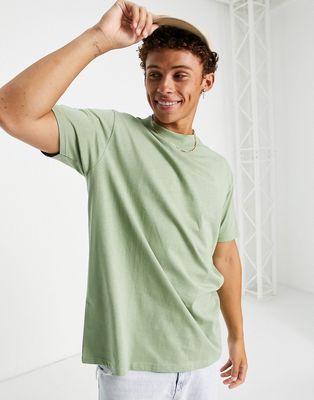 Brave Soul oversized mock neck T-shirt in light green