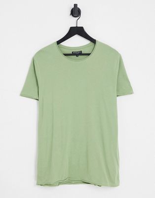 Brave Soul raw edge t-shirt in green